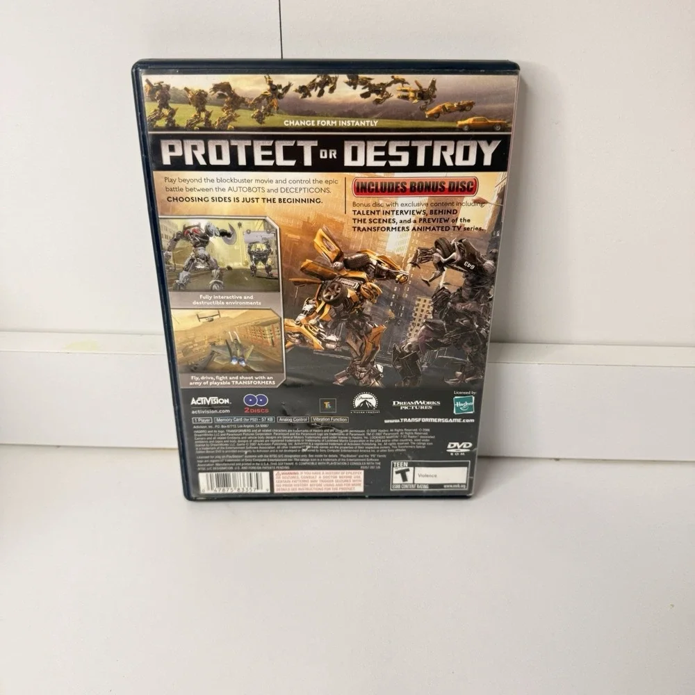 Transformers The Game w/ Bonus Disc PS2 Playstation 2 - TESTED